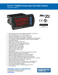 Thumbnail of document Manual - PD6200 ProVu Analog Input Flow Rate/Totalizer